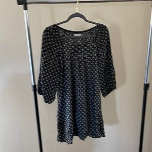 Poet sleeve mini swing dress. South African designer Amanda Laird Cherry.